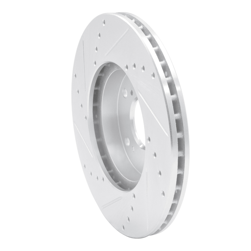 Acura CSX Brake Rotor (1) - Front Right - R1 Concepts - Drilled & Slotted - Silver - `98-`22